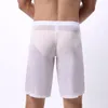 Mutande Boxer lunghi Pantaloncini ultrasottili da uomo Vedi attraverso Intimo breve Gioventù Pantaloncini con sacchetto rigonfio a rete trasparente Pantaloncini da pigiama maschile