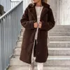 Wool Blends Women Women Trench Plush Plush Grunts Ontumn Winter Single Breasted Teddy Jacket Long Style Streetwear 231019