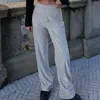 Dwuczęściowe spodnie kobiet brokat mody z długim rękawem blezer luźne swobodne odmiany Y2K elegancka oficjalna srebrna garnitury 231019