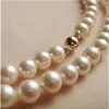 14K Solid Gold Cl 8-9mm White Akoya Pearl Necklace 18 296J