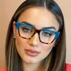 نظارة شمسية شونا أزياء ملونة مضلع نظارات عين العين إطار النساء