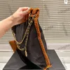 フランスの女性デザイナーLambhair 22小さなショッピングブラックブラウンバッグゴールドメタルハードウェアマテラスチェーンコインチャームショルダーハンドバッグ大容量財布39x35cm