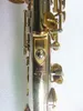 Nieuwe SS-W037 Sopraan saxofoon rechte Sax B platte Muziekinstrumenten Sax Messing Nikkel verzilverd Met Case Professionele