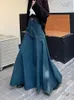Spódnice guzyuviz długie wysoka talia wszechstronna fishtail dżinsowa spódnica kobieta 231019