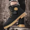 Botas CYYTL Hombres Zapatos casuales de invierno Diseñador Plataforma de lujo Vaquero Chelsea Táctico Trabajo militar Seguridad Tobillo de cuero Zapatillas de deporte 231018