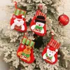 Decorazioni natalizie Mini calze di Natale Decorazioni per l'albero di Natale Pendenti Stivaletti Sacchetti di caramelle per Capodanno Calzini regalo di Babbo Natale x1019 x1020