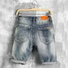 Designer de marca Summer Denim Shorts jeans masculinos Men Jean Shorts Bermuda Skate Board HAREM Mens Jogger tornozelo Ripped Wave249i