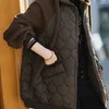 Women's Down Parkas Cotton Jacket 2023 Autumn Winter Fashion Lose Casual vadderad kappa Kvinnlig stor storlek Huven plus Velvet Light 231018