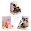 Accessoires de maison de poupée Kit de construction miniature en bois bricolage maisons de poupée avec meubles légers Molan Casa maison de poupée jouets faits à la main pour les filles cadeaux de Noël 231018