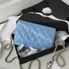 Kanal mini woc zarf çantası altın zinciri hobo tasarımcı crossbody çantaları moda pürüzsüz koyun derisi haberci çantası flep mobil küçük altın top cüzdan