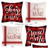 Taie d'oreiller Dhs 45x45cm Motifs d'amour de coeur rouge Canapé Canapé Saint Valentin Voiture Printemps Décoration d'intérieur Xu Drop Livraison Jardin Textiles Lit DHV6N