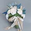 Fleurs De mariage Bouquet De mariée boutonnière demoiselle d'honneur poignet Corsage cascade fleur Buque De Noiva