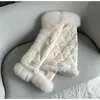 Giacca da donna in pelliccia sintetica invernale con colletto naturale, capispalla in pelle scamosciata spessa, moda calda, piumino d'anatra, cappotto reale, capispalla casual 231018