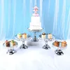 Bakvormen Gereedschap 1 stks Zilver Kristal Taartrek Cupcake Decoratie Dessert Basis Bruiloft Feestbak