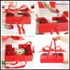 Present Wrap Diy Valentine's Day Bow Paper Packing Box med transparent PVC -fönster Display Present Box Wedding Cookie Candy Cake Christmas Boxes 231019