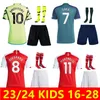Kids 2023 2024 Kits Kits Tracksuits Saka G. Jesus Smith Rowe Soccer Jersey 23/24 Gunners Martinelli Odegaard Thomas Nketiah Tierney Kids Kids Kit