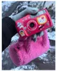 イブニングバッグ秋と冬の新しいフルーツアイインズ小さなデザイン子供用ピンクのラムヘアミニクロスボディ甘いクールなハンドバッグ女性のための甘いクールなハンドバッグ