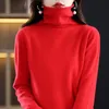 Malhas femininas camisetas 100 lã pura camisola de caxemira gola alta pulôver casual malha superior outono inverno jaqueta moda coreana 231018