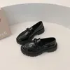 Модельные туфли женские кожаные весенние черные туфли в британском стиле Muffin Student Single Retro Allmatch женские лоферы с одной педалью 231019