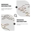 Stol täcker skylt fru och brudskyltar för bröllop- brudgummen trämyror dekorativ träinredning
