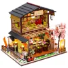 Puppenhaus-Zubehör, japanisches Sushi-Bar-Restaurant, Holz-DIY-Modell, Miniatur-Gebäude, 3D-Holz-Puppenhaus-Spielzeug, Möbel, Kinderspielzeug, Geburtstagsgeschenke 231018