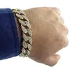 Мужские роскошные браслеты с имитацией бриллиантов, браслеты высокого качества, позолоченные, Iced Out, Майами, кубинский браслет, 8 дюймов, GB1442297k