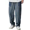 Men's Jeans Fashion Stripe Men Women Casual Denim Trousers Straigth Loose Baggy Hiphop Harem Pants Streetwear Elastic Waist