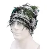 Casquettes de cyclisme Masques Nouveau Hip Hop Dôme Chapeau Chaud pour Hommes En Plein Air Camouflage Polaire Fuzzy Balaclava Ski Balaclava En Détresse Tricoté Masque De Ski Complet 231019