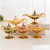 Fragrance Lamps Fairy Tale Magic Lamp Vintage Censer Creative Metal Aroma Burner Mti Color Incense Burners 35X12X18.5Cm Eea385 Drop Dhavd