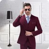 Garnitury męskie Burgundy Men Suit na ślub oblubieńca Blazer Busines