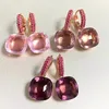 Kolczyki Dangle Kaisqjew 12,6 mm wkładki fioletowe cukierki cyrkon Kolor Kryształ dla kobiet Drop Fashion Biżuter