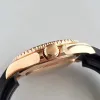 Mense Watch 40mm gummiband Rose Gold Automatisk rörelse Mekaniskt rostfritt stål Mänklockor för manlig armbandsur utan låda