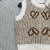 Luxe Designer Sweatervest Dames Klassiek gebreid vest Losvallend mouwloos breigoed met ronde hals