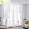 Rideau dentelle gaze rideaux blanc rayé Tulle pour salon chambre balcon fenêtre rideau princesse moustiquaires vague offre spéciale 231019