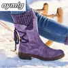 Femmes bottes hiver mi-mollet bottes chaussures dames mode bottes De neige cuisse haute daim chaud Botas Zapatos De Mujer 230922