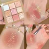 Eye Shadow 9 Color Eyeshadow Palette Glitter Shimmer Rose Pink Plate Makeup For Beginners Women's Cosmetics Maquillage