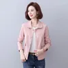 Bouton en cuir pour femmes femmes court véritable Blazer en peau de mouton vestes mince rose réel manteau mode coréenne automne dames vêtements XL