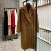 مزيج من الصوف النسائي 101801 MAX 90 ٪ 10 ٪ Cashmere Coat Medium Long Classic Double Row Button 231018