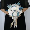 Hochzeitsblumen Brautstrauß Boutonniere Brautjungfer Handgelenk Corsage Wasserfall Blume Buque De Noiva