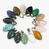 Pendant Necklaces Natural Stone Marquise Agate High Quality Crystal Necklace Charm Fashion Jewelry Accessories Making 25Pcs Free Shippin