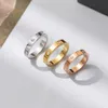 Nagelring Designer Charm Sieraden Mode Klassieke sieraden Zes diamanten Titanium Staal Paar met getijdenring voor heren en kerstcadeau voor dames