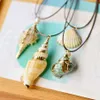 Boho Conch Naszyjnik morski Hawaje plażowe letnie naszyjniki wosk łańcuch Ocean Animal Natural Seashell Wendant biżuteria dla kobiet269e