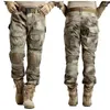 Calças de caça tático multicam camuflagem militar uniforme do exército calças caminhadas paintball combate carga com joelheiras