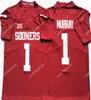 Oklahoma Sooners Camisas de futebol 1 MURRAY 2 LAMB 6 MAYFIELD 28 PETERSON 32 PERINE NCAA College Football Jersey