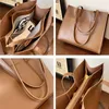 Shopping Bags Toptrends 3 Layers Large Leather Tote For Women 2023 Trend Design Work A4 Shoulder Side Bag Office Ladies Handbags 231018