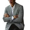 Jaquetas masculinas outono xadrez retalhos terno casaco moda urbano negócios casual solto senhores simples premium acolhedor all-match outerwear