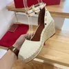 Sandálias femininas sapatos size35-41 cunhas de couro genuíno rebite bombas de salto alto alpercatas designer férias zapatillas mujer