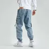 Sweats à capuche pour hommes Sweatshirts Hommes Joggers Cargo Denim Pantalon Baggy Harem Japonais Streetwear Styke Mâle Cheville Harajuku Casual Hip Hop Jeans Pantalon 231018