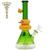 New Beaker Hookah Recycler Glass Bong Recycler Dab Rig Smoking 14mm Joint Banger Water Bongs duck