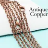 50 pcs- 18 24 30 Inch Antique Copper Chain necklace Antique Copper Cable Chain Rolo Chain Anti Necklace232M